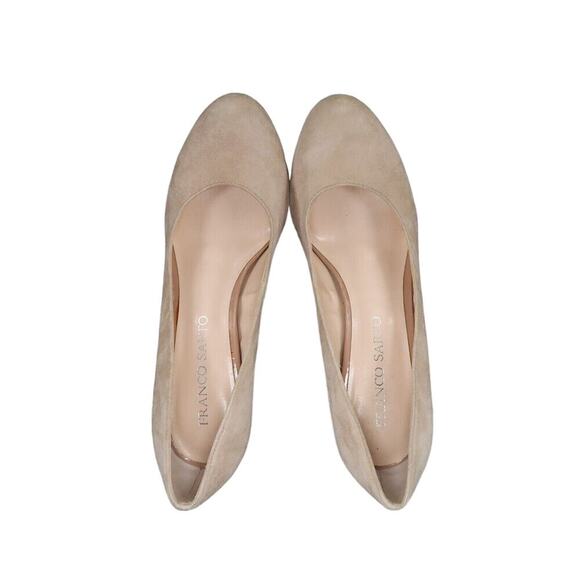 Franco Sarto Shoes Womens 7.5 Pump Platform Fashion Suede Beige Round Toe Orlina - Picture 10 of 16